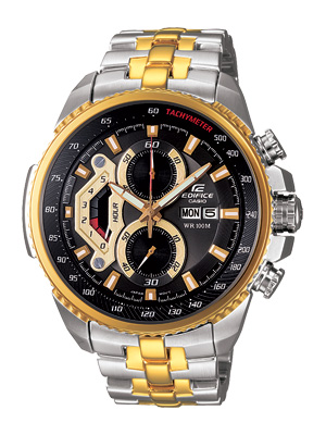 Genuine Casio Watch Gold Black Edifice EF 558SG 1A  