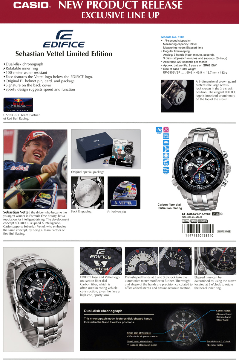 Casio edifice sebastian on sale vettel limited edition